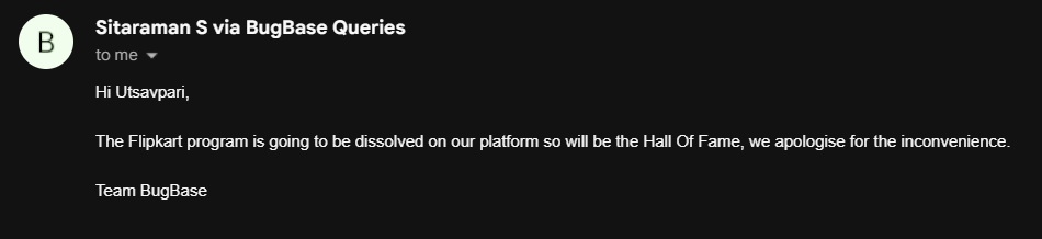 Bugbase Response