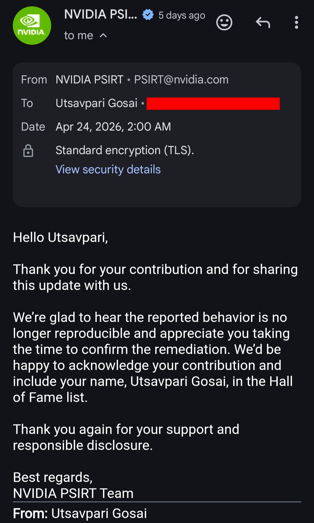 NVIDIA Response
